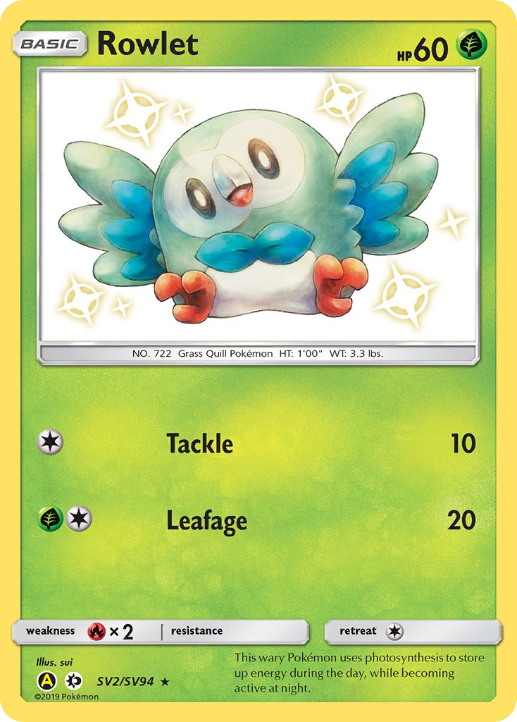 Hidden Fates Shiny Vault Rowlet SV2/SV94