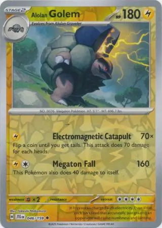 Journey Together Alolan Golem #46/159 reverse holo