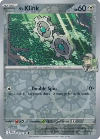 Journey Together N's Klink #103/159 reverse holo