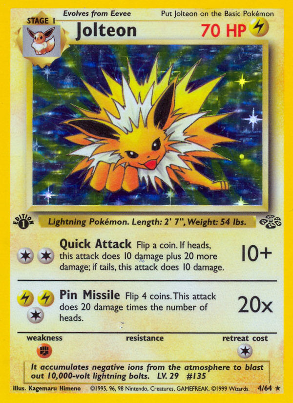 Jungle set Holo Jolteon #4/64 first edition