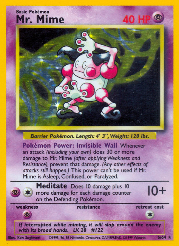 Jungle set Holo Mr. Mime #6/64 symbol error
