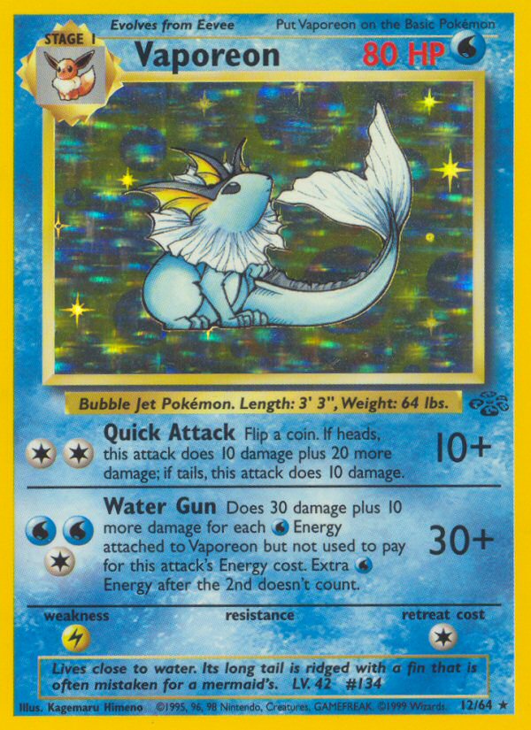 Jungle set Holo Vaporeon #12/64 unlimited