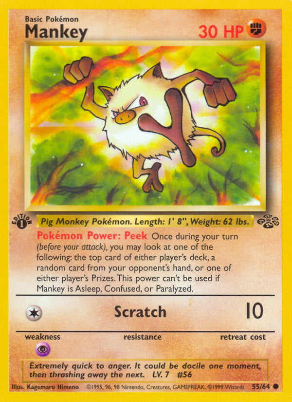 Jungle set Mankey #55/64 first edition