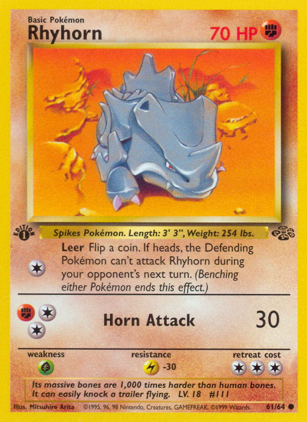 Jungle set Rhyhorn #61/64 first edition