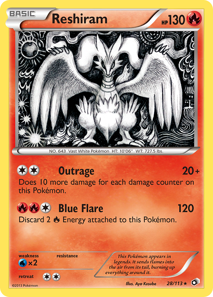 Legendary Treasures Holo Reshiram #28/113