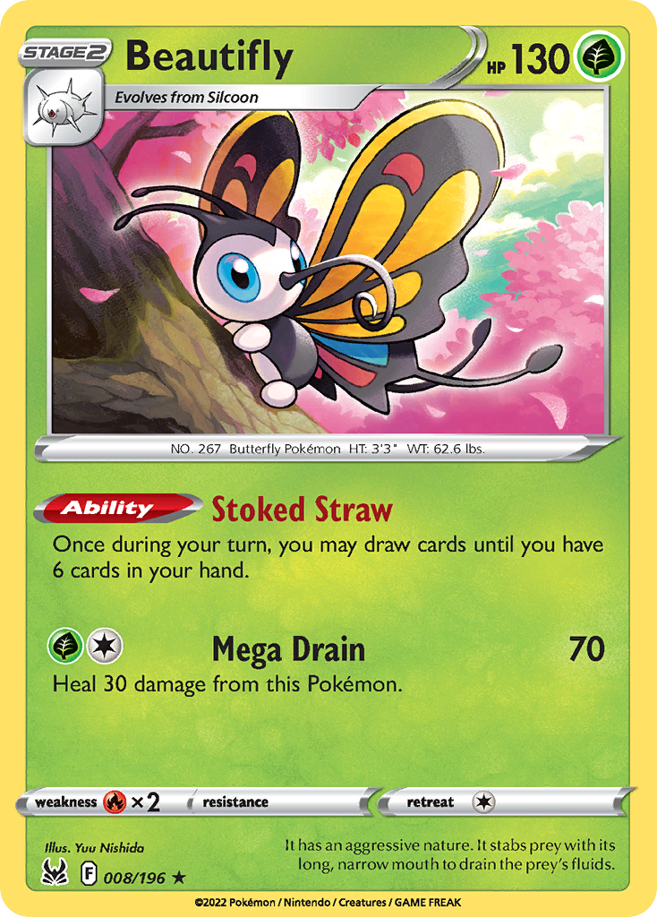 Lost Origin Holo Beautifly #8/196