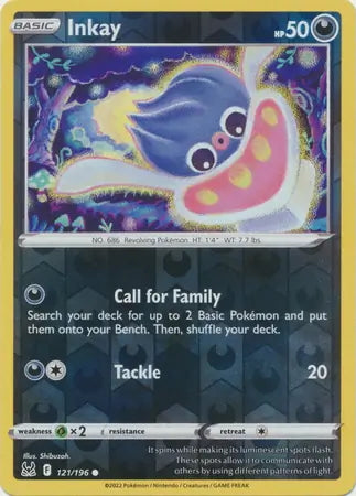 Lost Origin Inkay #121/196 reverse holo