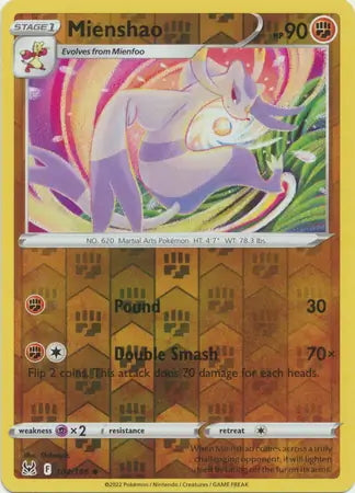 Lost Origin Mienshao #104/196 reverse holo