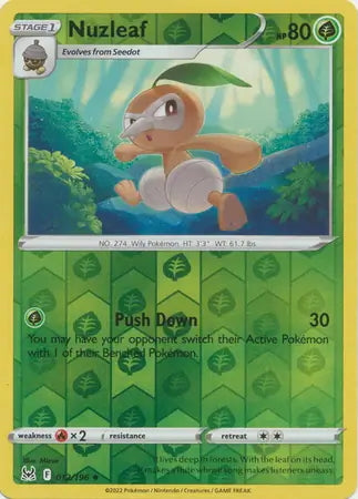 Lost Origin Nuzleaf #12/196 reverse holo