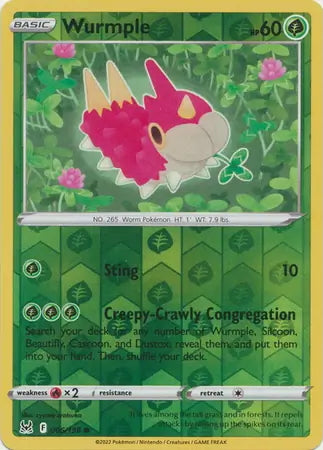 Lost Origin Wurmple #6/196 reverse holo