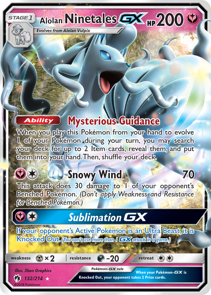 Lost Thunder Alolan Ninetales GX #132/214