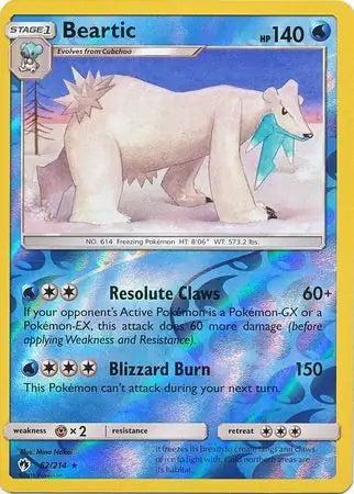 Lost Thunder Beartic #62/214 reverse holo