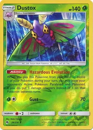 Lost Thunder Dustox #28/214 reverse holo