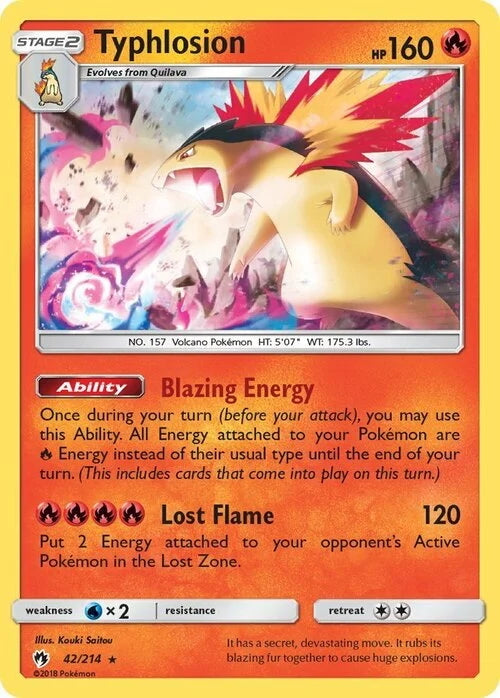 Lost Thunder Galaxy Holo Typhlosion #42/214