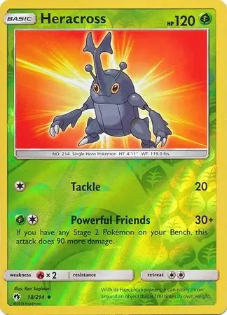 Lost Thunder Heracross #18/214 reverse holo