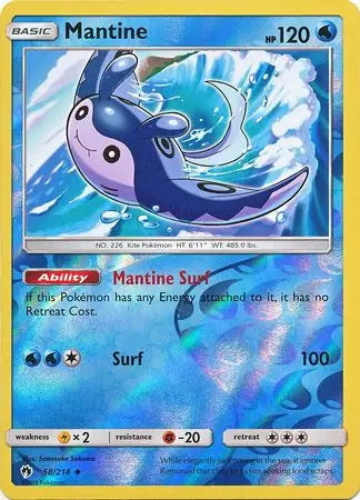Lost Thunder Mantine #58/214 reverse holo