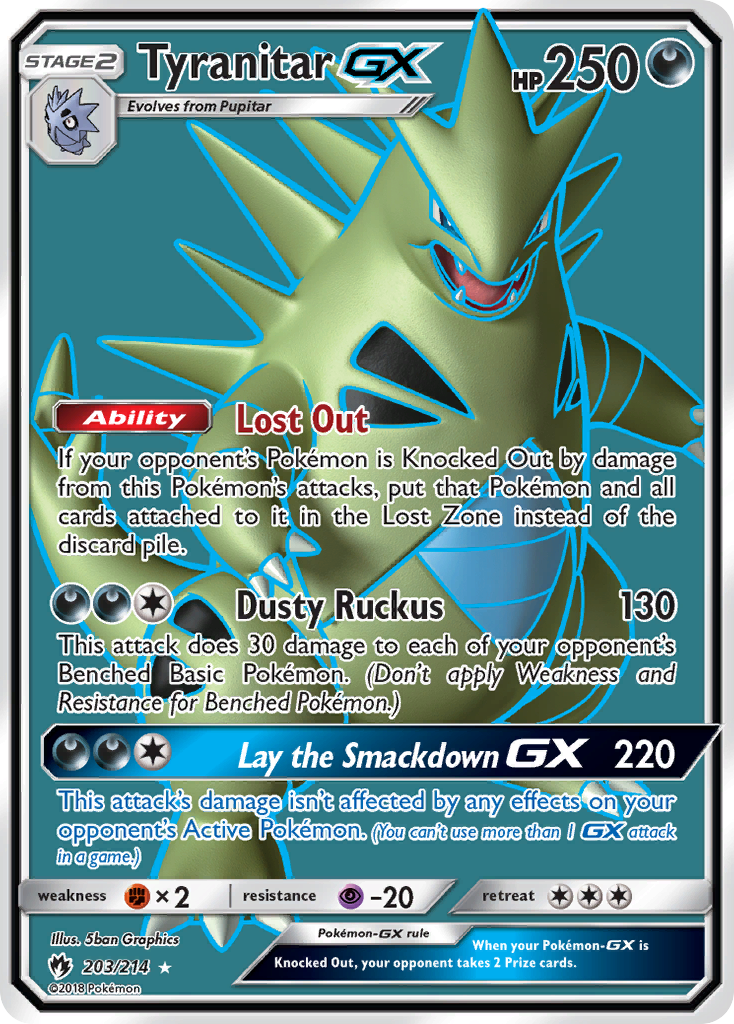 Lost Thunder Tyranitar GX #203/214