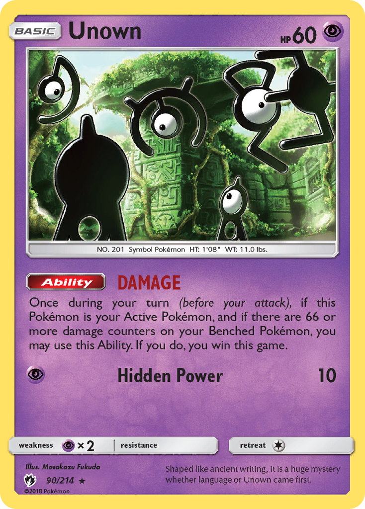 Lost Thunder Unown #90/214