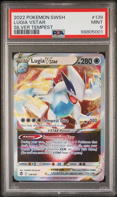 Lugia VSTAR #139 PSA 9 – 2022 Pokémon Silver Tempest front