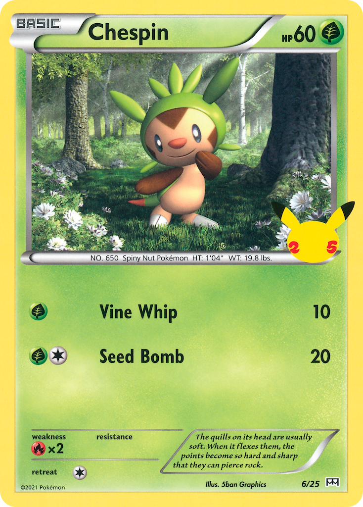 McDonald’s 25th Anniversary Non-Holo Chespin #6