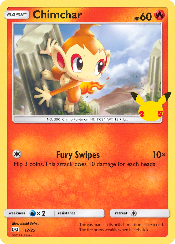 McDonald’s 25th Anniversary Non-Holo Chimchar #12