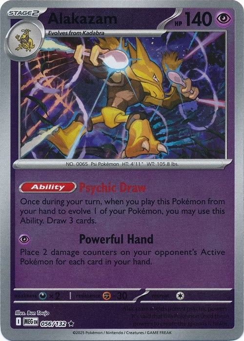 Mega Evolution Alakazam #056/132 Reverse Holo
