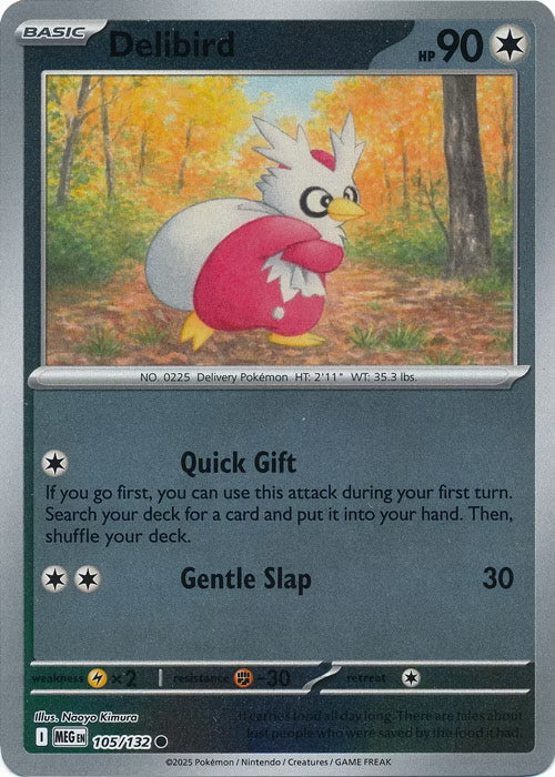 Mega Evolution Delibird #105/132 Reverse Holo