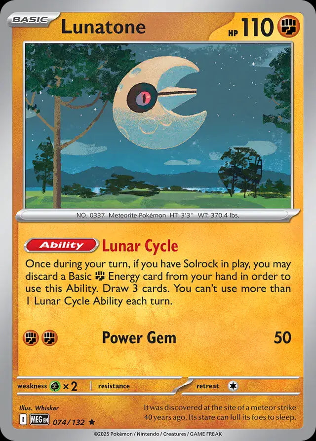 Mega Evolution Holo Lunatone #074/132