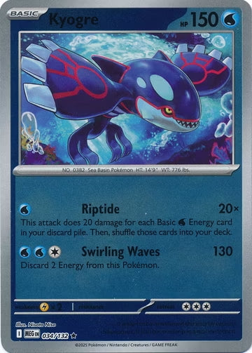 Mega Evolution Kyogre #034/132 Reverse Holo