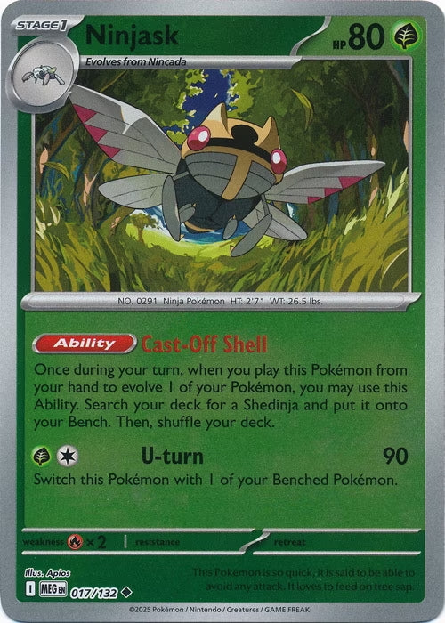 Mega Evolution Ninjask #017/132 Reverse Holo