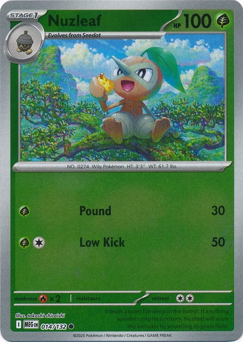 Mega Evolution Nuzleaf #014/132 Reverse Holo
