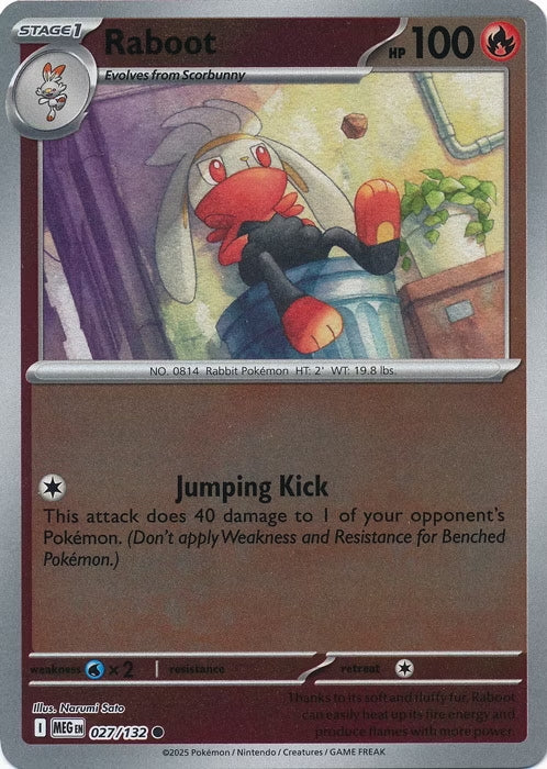 Mega Evolution Raboot #027/132 Reverse Holo