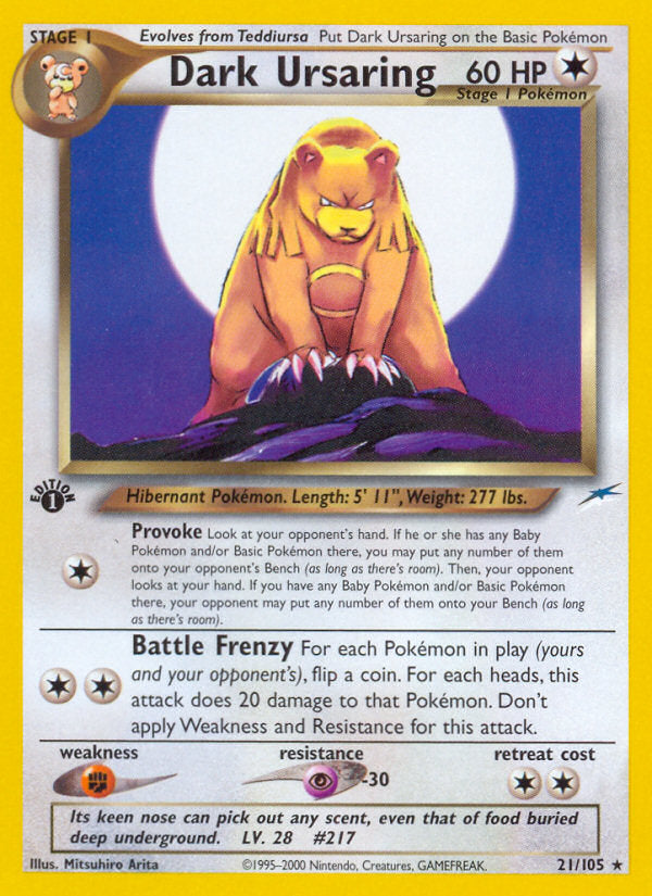 Neo Destiny Dark Ursaring #21/105 first edition