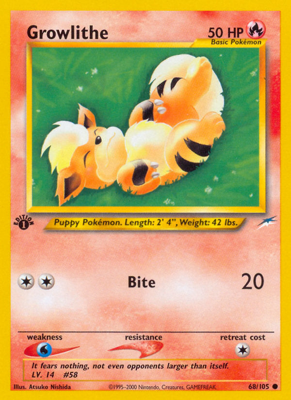 Neo Destiny Growlithe #68/105 first edition