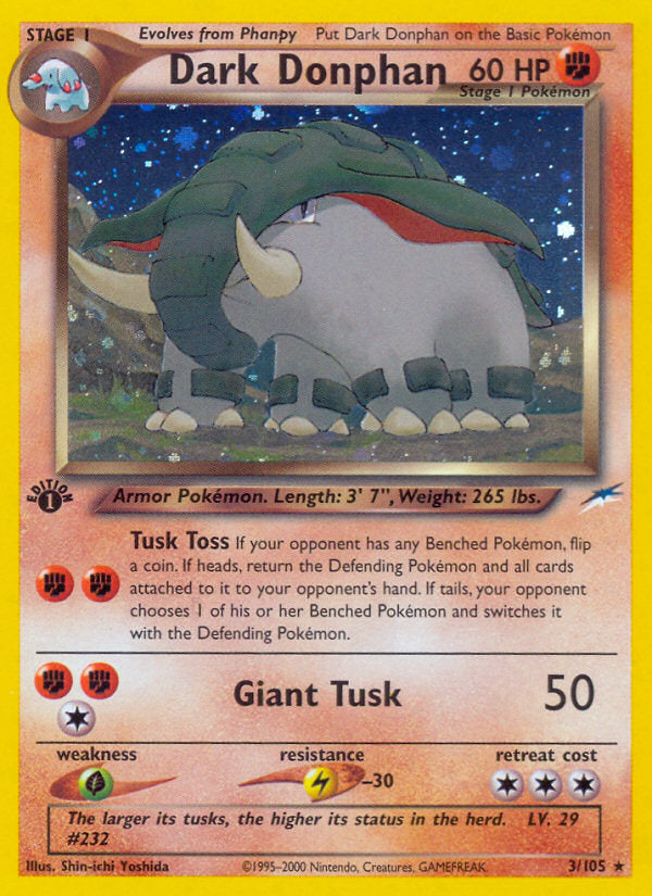 Neo Destiny Holo Dark Donphan #3/105 first edition