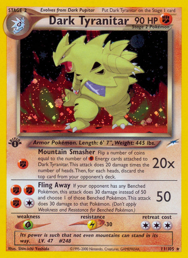 Neo Destiny Holo Dark Tyranitar #11/105 first edition
