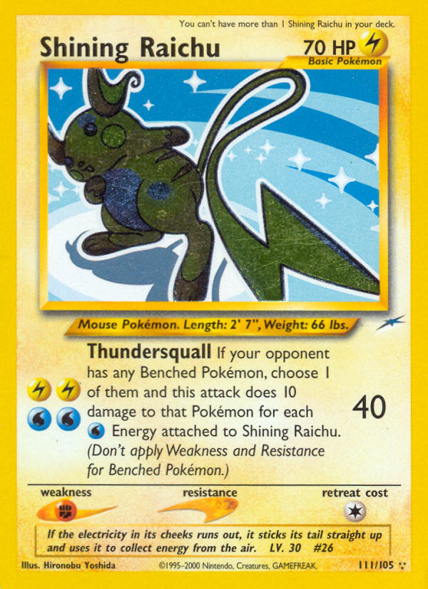 Neo Destiny Holo Shining Raichu #111/105 unlimited