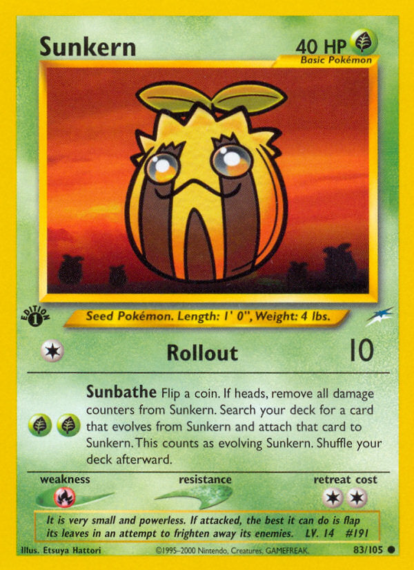 Neo Destiny Sunkern #83/105 first edition