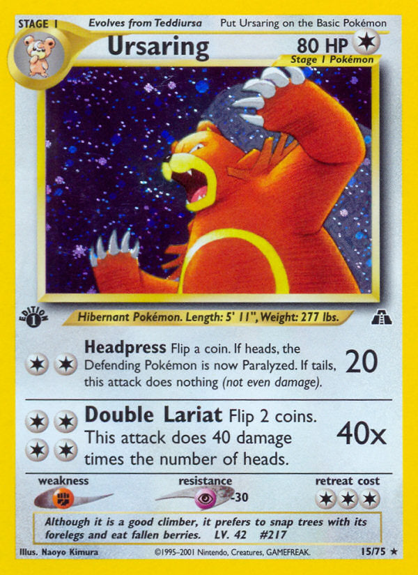 Neo Discovery Holo Ursaring #15/75 first edition