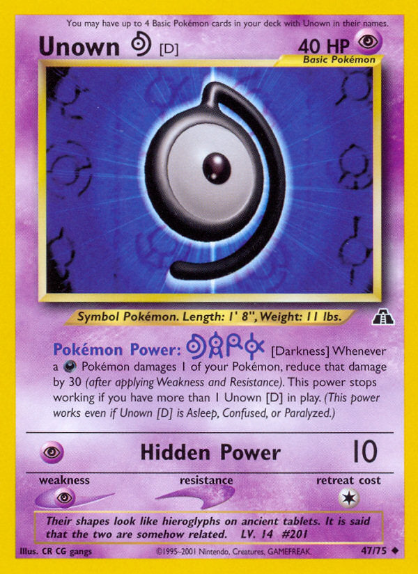 Neo Discovery Unown D #47/75 unlimited