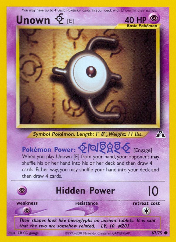 Neo Discovery Unown E #67/75 unlimited