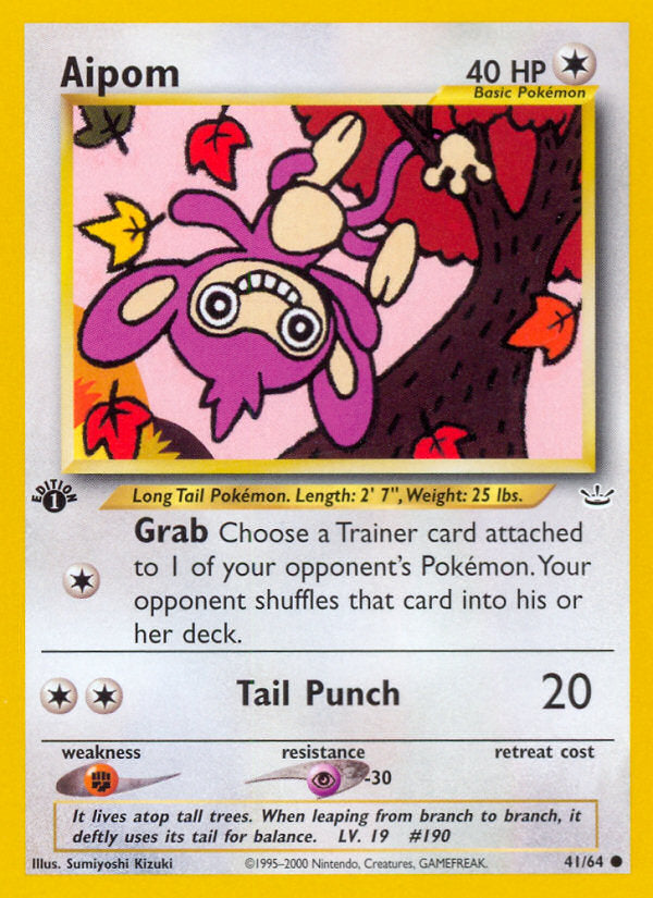 Neo Revelation Aipom #41/64 first edition