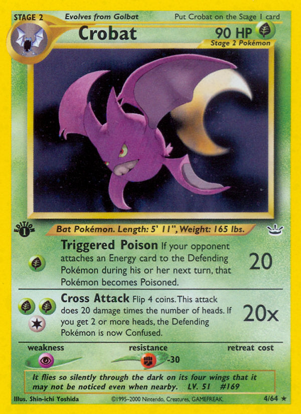 Neo Revelation Holo Crobat #4/64 first edition