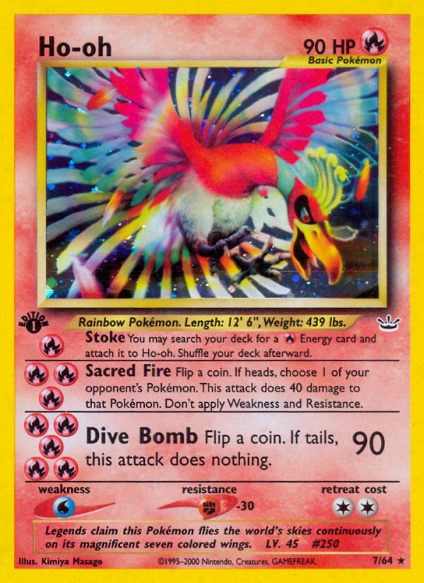 Neo Revelation Holo Ho-Oh #7/64 first edition