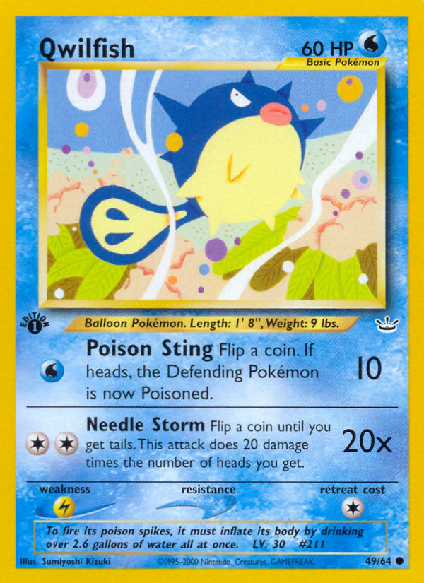 Neo Revelation Qwilfish #49/64 first edition