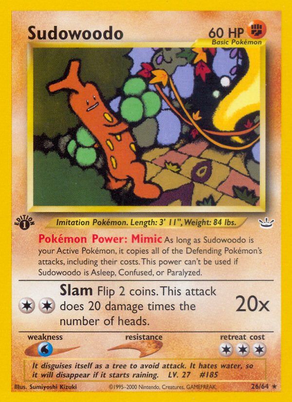 Neo Revelation Sudowoodo #26/64 first edition