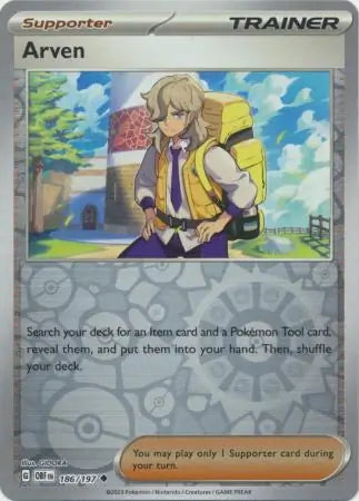 Obsidian Flames Arven #186/197 reverse holo