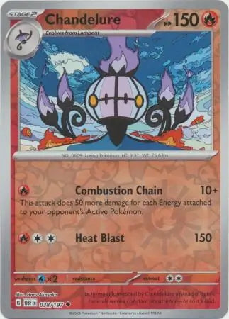 Obsidian Flames Chandelure #38/197 reverse holo