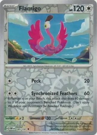 Obsidian Flames Flamigo #185/197 reverse holo
