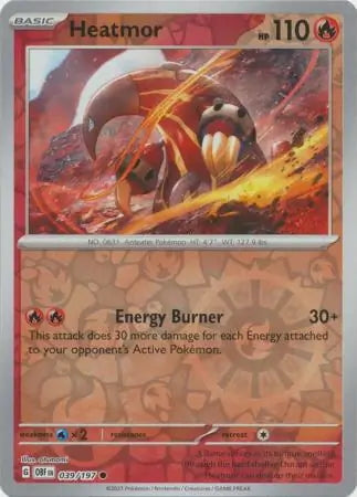 Obsidian Flames Heatmor #39/197 reverse holo